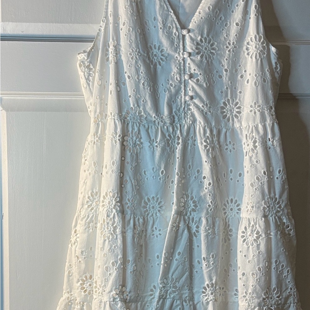 Time and Tru White Eyelet Tiered Sundress